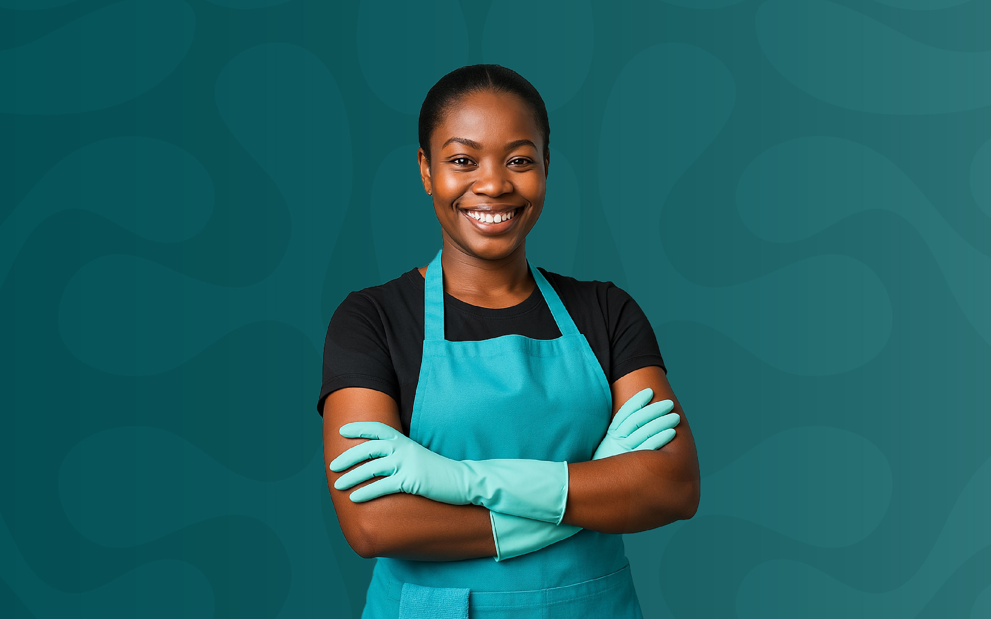 Professional cleaning team at work